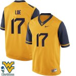 Men's West Virginia Mountaineers NCAA #17 Exree Loe Gold Authentic Nike Stitched College Football Jersey OI15D18HY